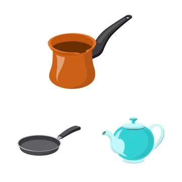 Isolated object of kitchen and cook icon. Collection of kitchen and appliance Illustrazione stock