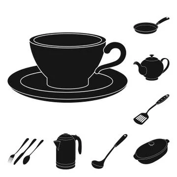 Isolated object of kitchen and cook icon. Collection of kitchen and appliance Stock Illustration