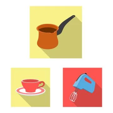 Isolated object of kitchen and cook icon. Collection of kitchen and appliance Stock Illustration
