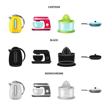 Isolated object of kitchen and cook logo. Collection of kitchen and appliance Stock Illustration