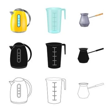 Isolated object of kitchen and cook logo. Collection of kitchen and appliance Illustrazione stock