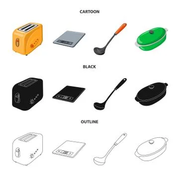 Isolated object of kitchen and cook icon. Collection of kitchen and appliance Stock Illustration