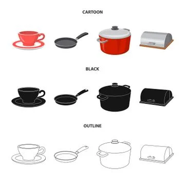 Isolated object of kitchen and cook symbol. Set of kitchen and appliance vector Illustrazione stock