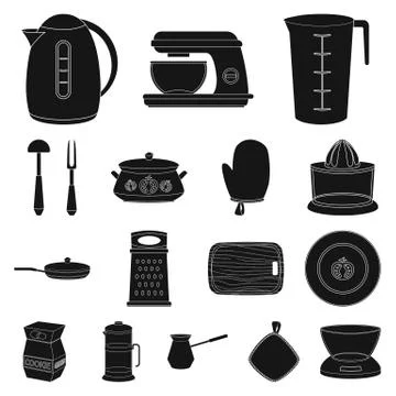 Isolated object of kitchen and cook symbol. Set of kitchen and appliance stock Illustrazione stock