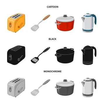 Isolated object of kitchen and cook icon. Collection of kitchen and appliance Stock Illustration