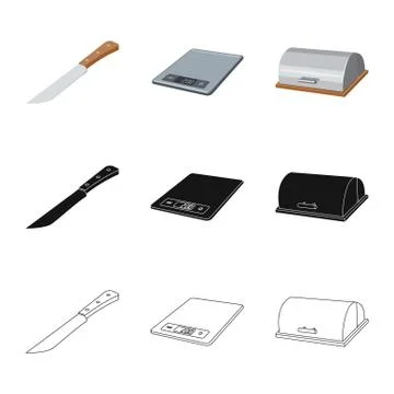 Isolated object of kitchen and cook icon. Set of kitchen and appliance vector Illustrazione stock