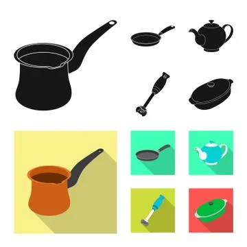 Isolated object of kitchen and cook icon. Collection of kitchen and appliance Stock Illustration