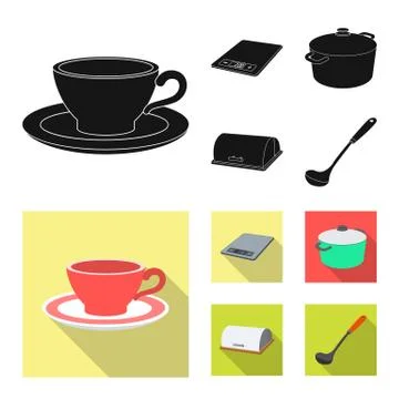 Isolated object of kitchen and cook icon. Set of kitchen and appliance vector Stock Illustration