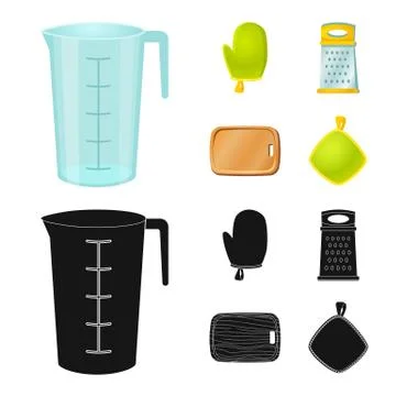 Isolated object of kitchen and cook icon. Set of kitchen and appliance vector Stock Illustration