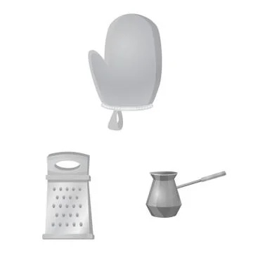 Isolated object of kitchen and cook logo. Set of kitchen and appliance stock Stock Illustration