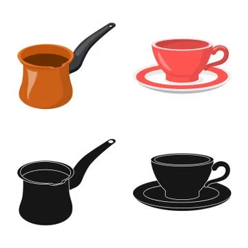 Isolated object of kitchen and cook logo. Collection of kitchen and appliance Stock Illustration