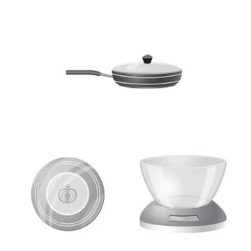 Isolated object of kitchen and cook icon. Set of kitchen and appliance vector Stock Illustration