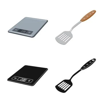Isolated object of kitchen and cook sign. Collection of kitchen and appliance Illustrazione stock