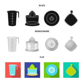 Isolated object of kitchen and cook symbol. Collection of kitchen and appliance Stockillustratie