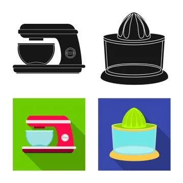 Isolated object of kitchen and cook logo. Collection of kitchen and appliance Stock Illustration