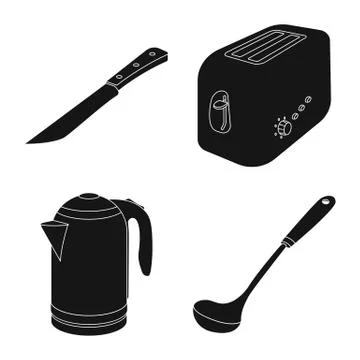 Isolated object of kitchen and cook logo. Collection of kitchen and appliance Illustration