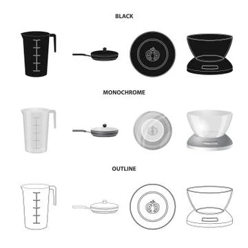 Isolated object of kitchen and cook logo. Collection of kitchen and appliance Stock Illustration