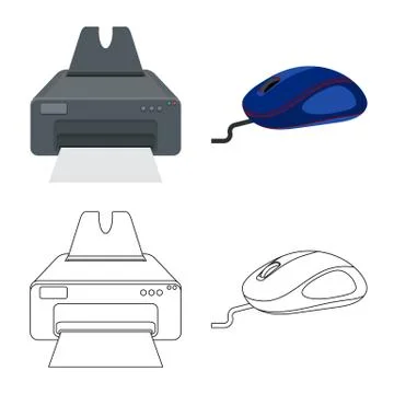 Isolated object of laptop and device symbol. Set of laptop and server stock Stock Illustration