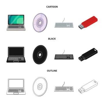Isolated object of laptop and device icon. Set of laptop and server stock symbol Stock Illustration