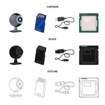 Isolated object of laptop and device icon. Collection of laptop and server stock イラスト素材