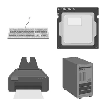 Isolated object of laptop and device sign. Collection of laptop and server イラスト素材