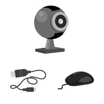 Isolated object of laptop and device icon. Set of laptop and server stock symbol Stock Illustration