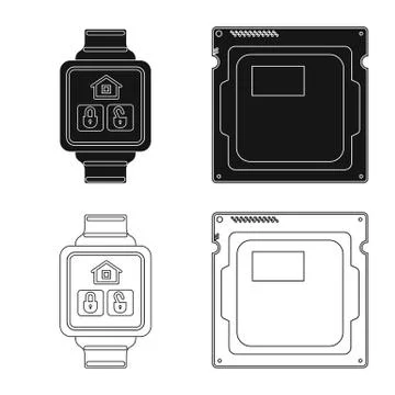 Isolated object of laptop and device symbol. Collection of laptop and server イラスト素材