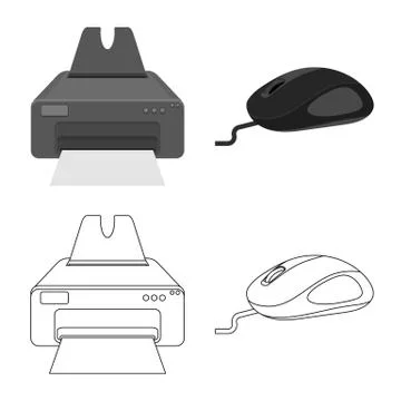 Isolated object of laptop and device logo. Collection of laptop and server stock 스톡 일러스트