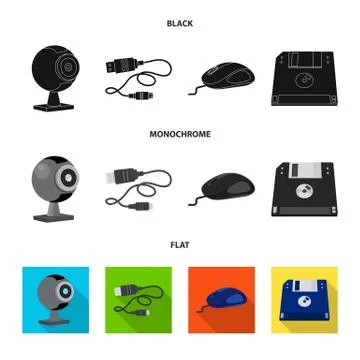 Isolated object of laptop and device icon. Set of laptop and server stock symbol イラスト素材