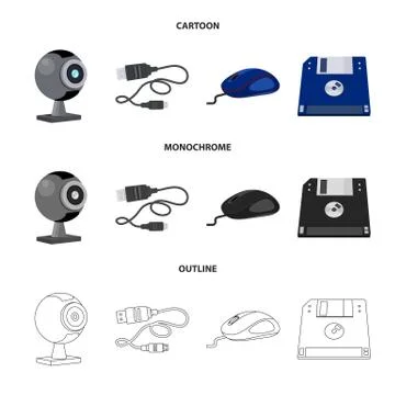 Isolated object of laptop and device icon. Set of laptop and server stock vector Illustrazione stock
