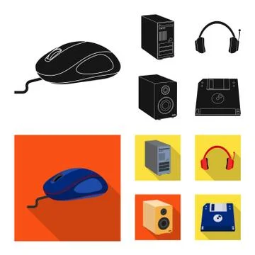 Isolated object of laptop and device symbol. Set of laptop and server vector 스톡 일러스트