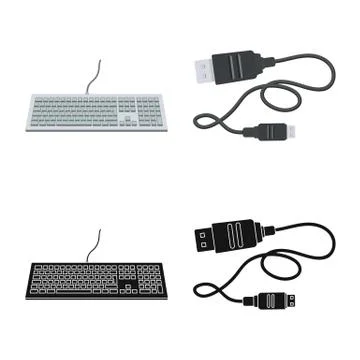 Isolated object of laptop and device sign. Set of laptop and server vector icon Stock Illustration