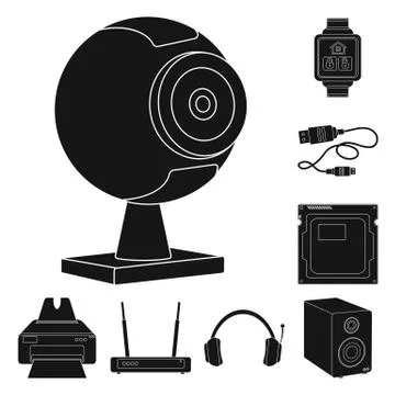 Isolated object of laptop and device symbol. Set of laptop and server stock Stock Illustration