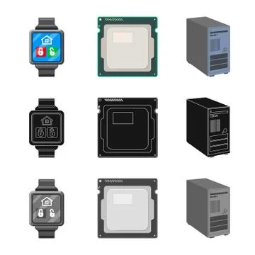Isolated object of laptop and device symbol. Set of laptop and server stock Stock-Illustration