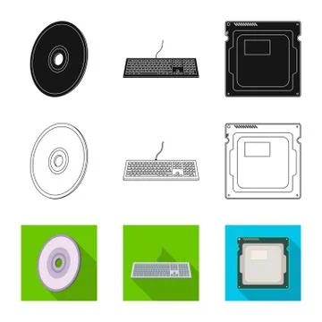 Isolated object of laptop and device sign. Set of laptop and server vector icon Stock Illustration