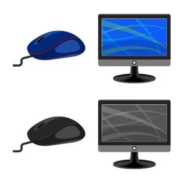 Isolated object of laptop and device icon. Collection of laptop and server Stock Illustration