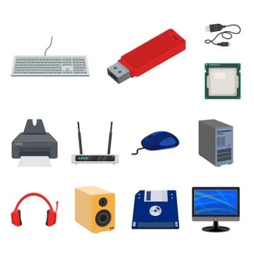 Isolated object of laptop and device logo. Set of laptop and server vector icon Stock Illustration