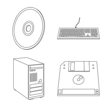 Isolated object of laptop and device symbol. Set of laptop and server stock 스톡 일러스트