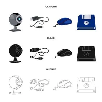 Isolated object of laptop and device icon. Collection of laptop and server Stock Illustration