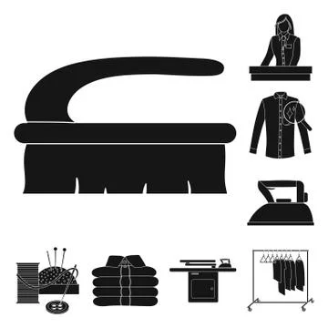 Isolated object of laundry and clean symbol. Set of laundry and clothes vector Stock Illustration