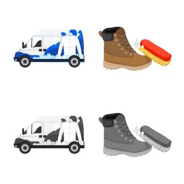 Isolated object of laundry and clean logo. Collection of laundry and clothes Stock Illustration