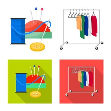 Isolated object of laundry and clean symbol. Set of laundry and clothes vector Illustrazione stock