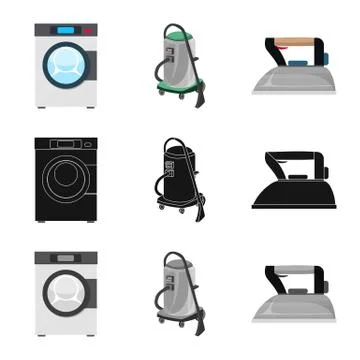 Isolated object of laundry and clean logo. Set of laundry and clothes stock Stock Illustration
