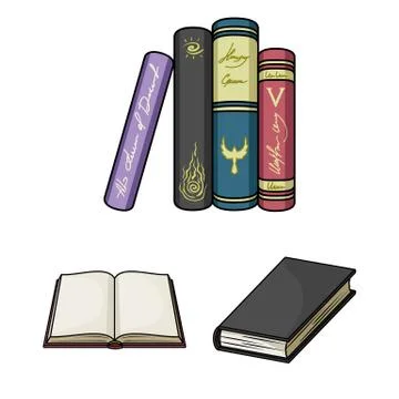 Isolated object of library and textbook logo. Set of library and school vector Stockillustratie