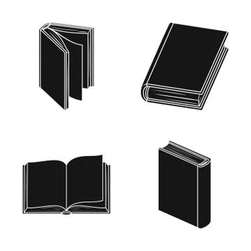 Isolated object of library and textbook sign. Set of library and school vector Stock Illustration