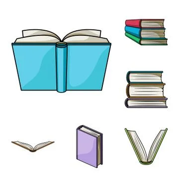 Isolated object of library and textbook sign. Set of library and school stock Stock Illustration