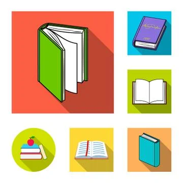 Isolated object of library and textbook icon. Collection of library and school Stock Illustration