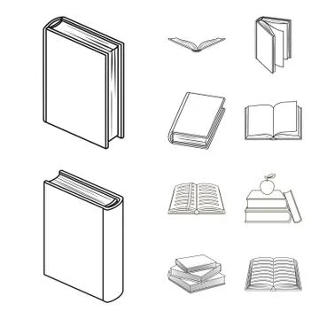 Isolated object of library and textbook icon. Collection of library and school Stock Illustration