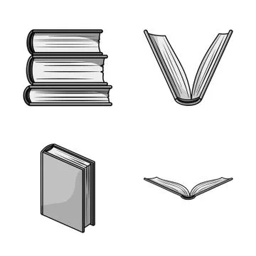 Isolated object of library and textbook symbol. Set of library and school stock Stock Illustration