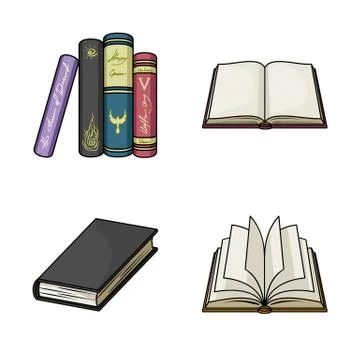 Isolated object of library and textbook symbol. Set of library and school vector Stock Illustration